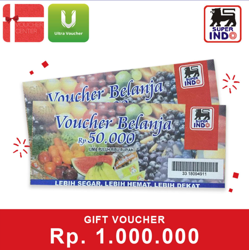 Ultra Voucher Superindo Voucher Fisik Rp. 1.000.000 - 1