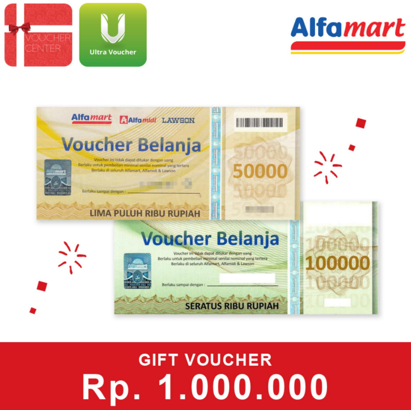 Ultra Voucher Alfamart Voucher Fisik Rp. 1.000.000 - 1
