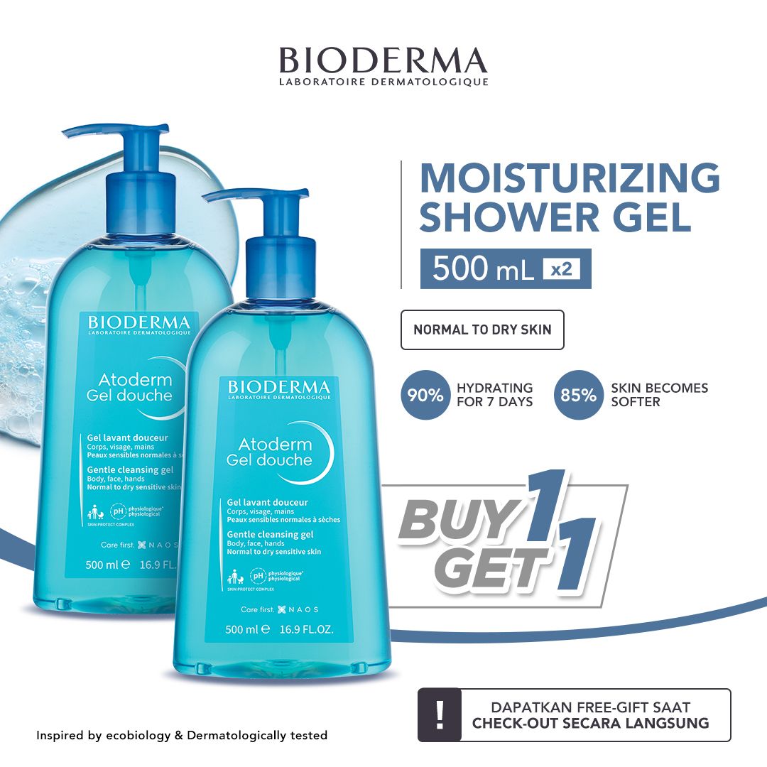 [BUY 1 GET 1] Bioderma Atoderm Gel Douche 500 ml Pump - 1