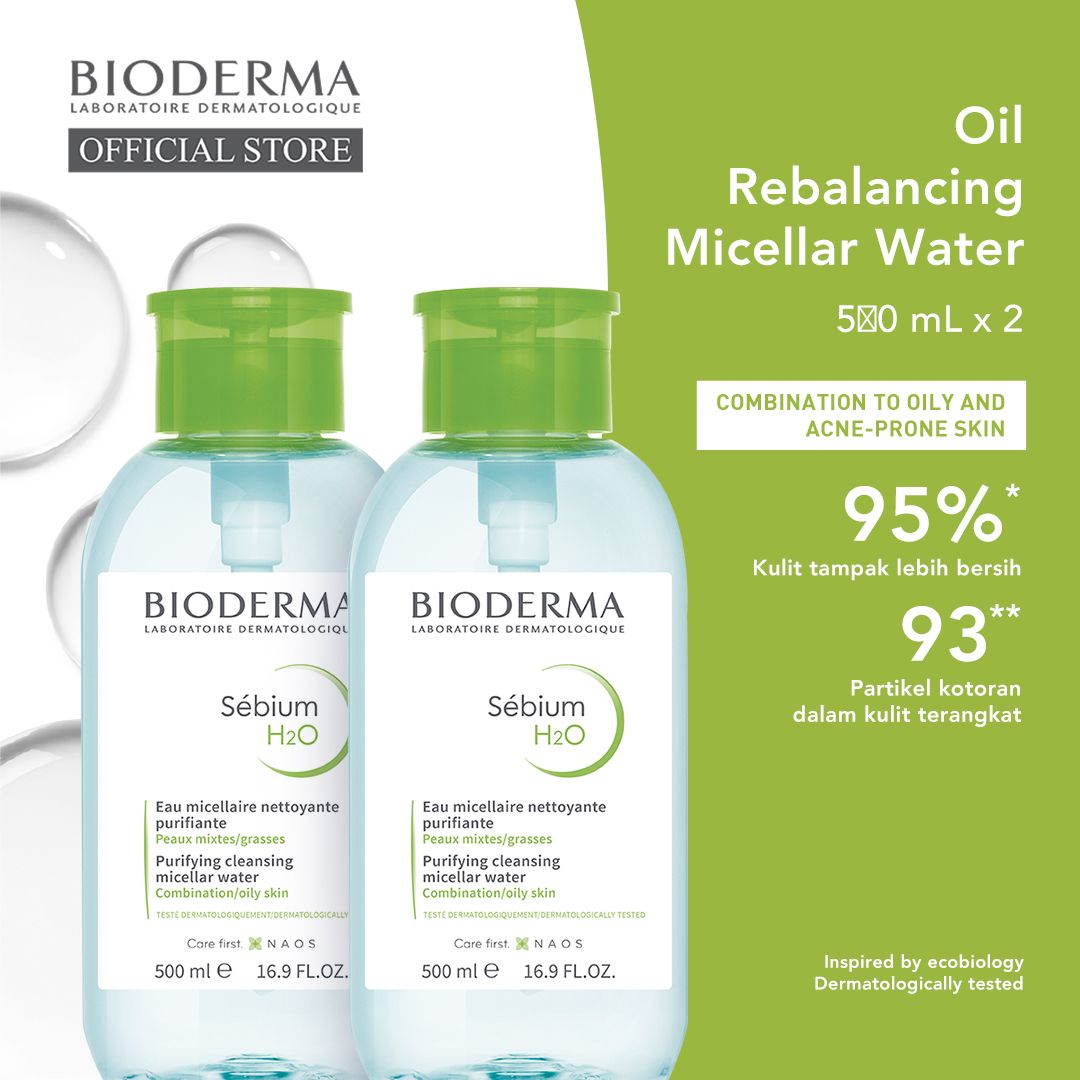 Bioderma Sebium H2O 500 ml Pump Twin Pack - 1