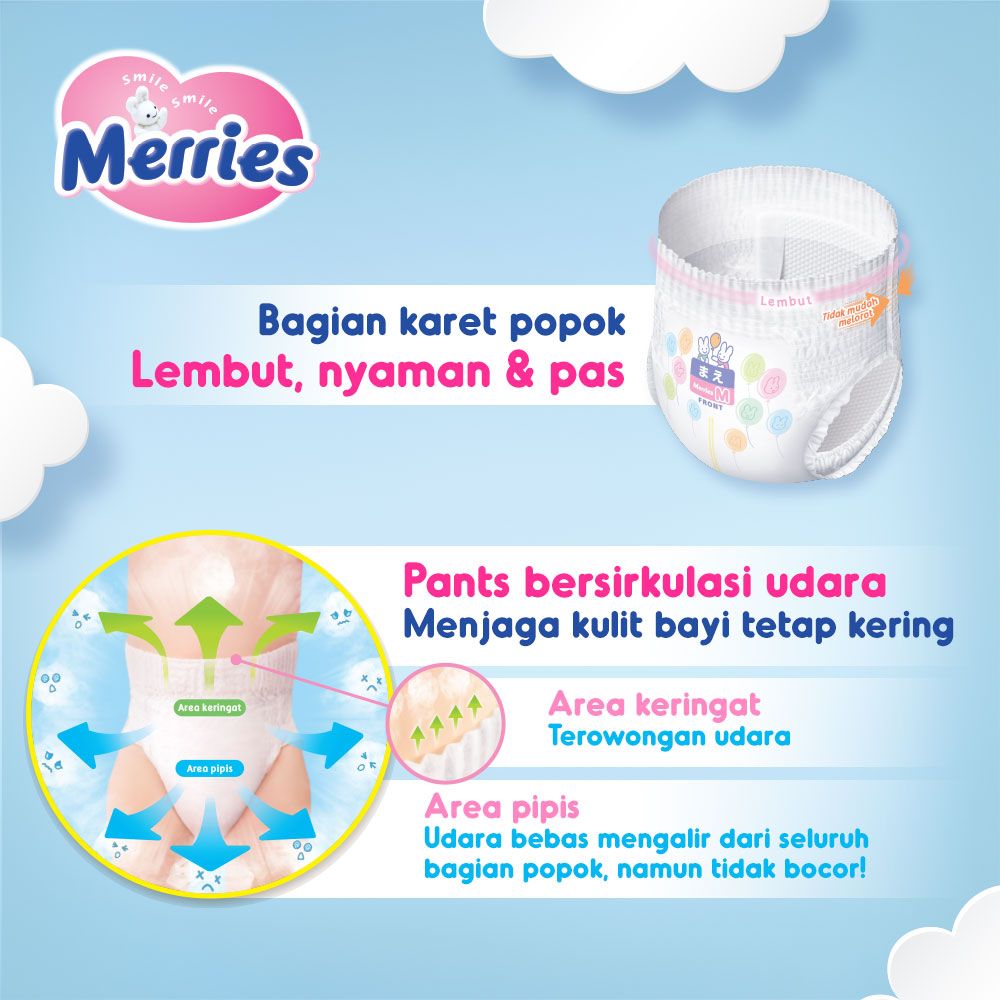 Merries Baby Diapers Pants XL 19S Twinpack FREE Gift - 5