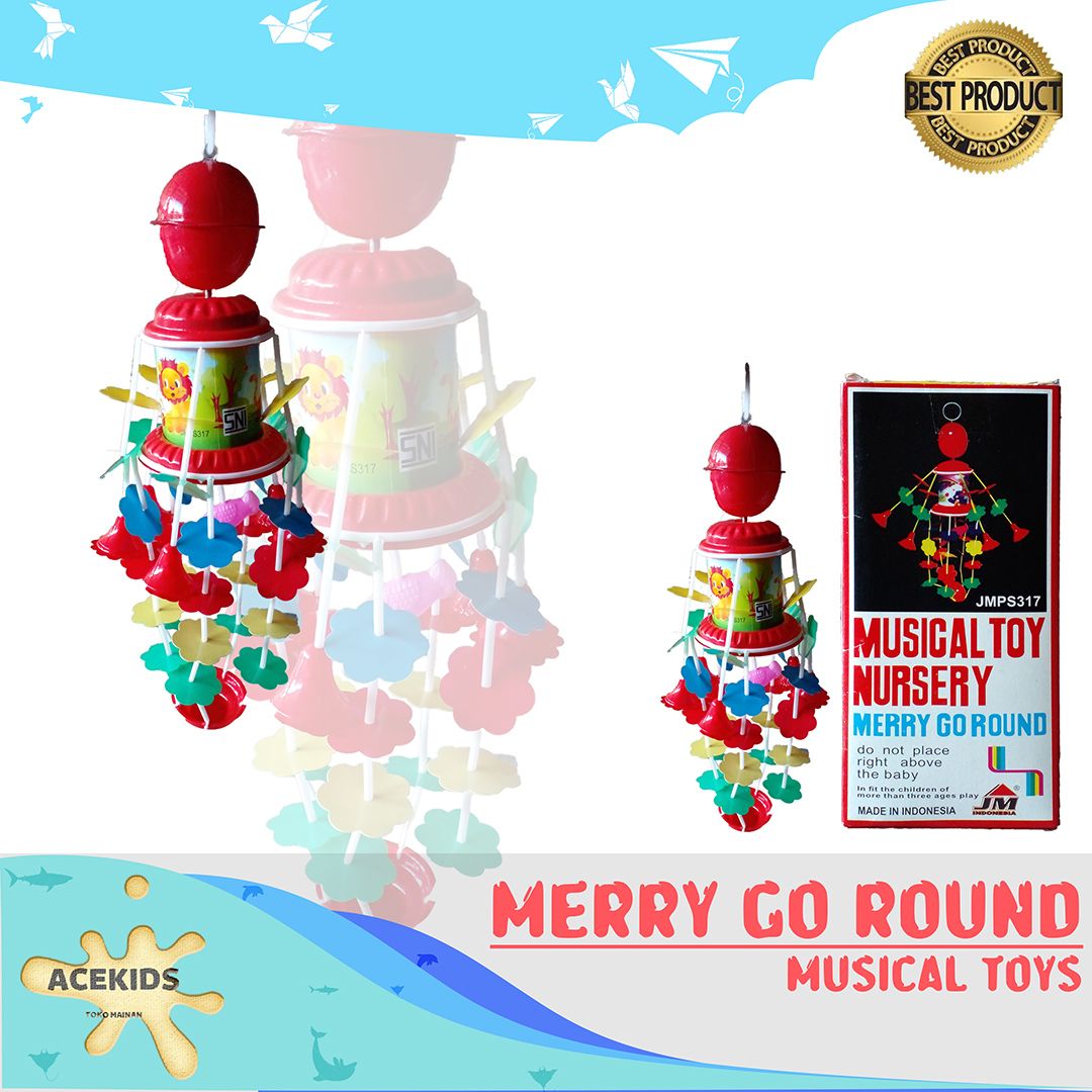 Acekids Mainan Anak Bayi Merry Go Round Krincingan Musik Baby - PS 317 - 1
