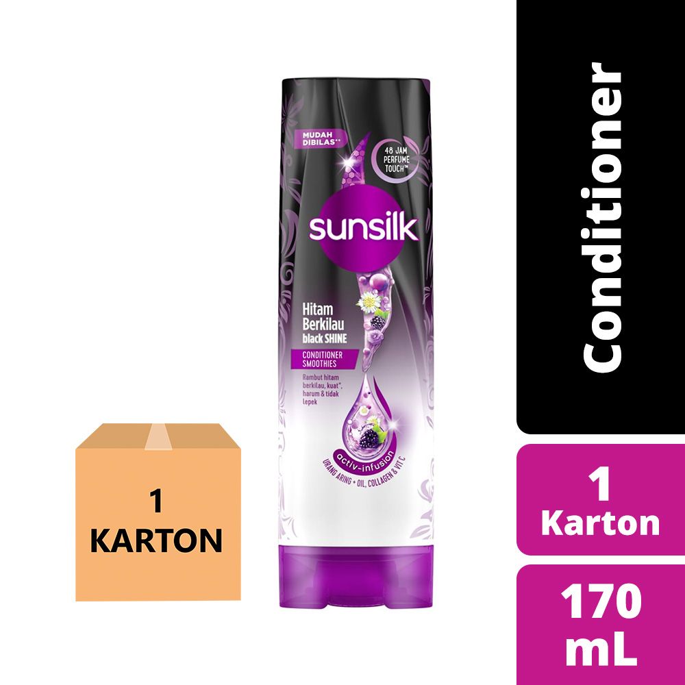 Sunsilk Conditioner Black Shine 170Ml 1 Karton - 1