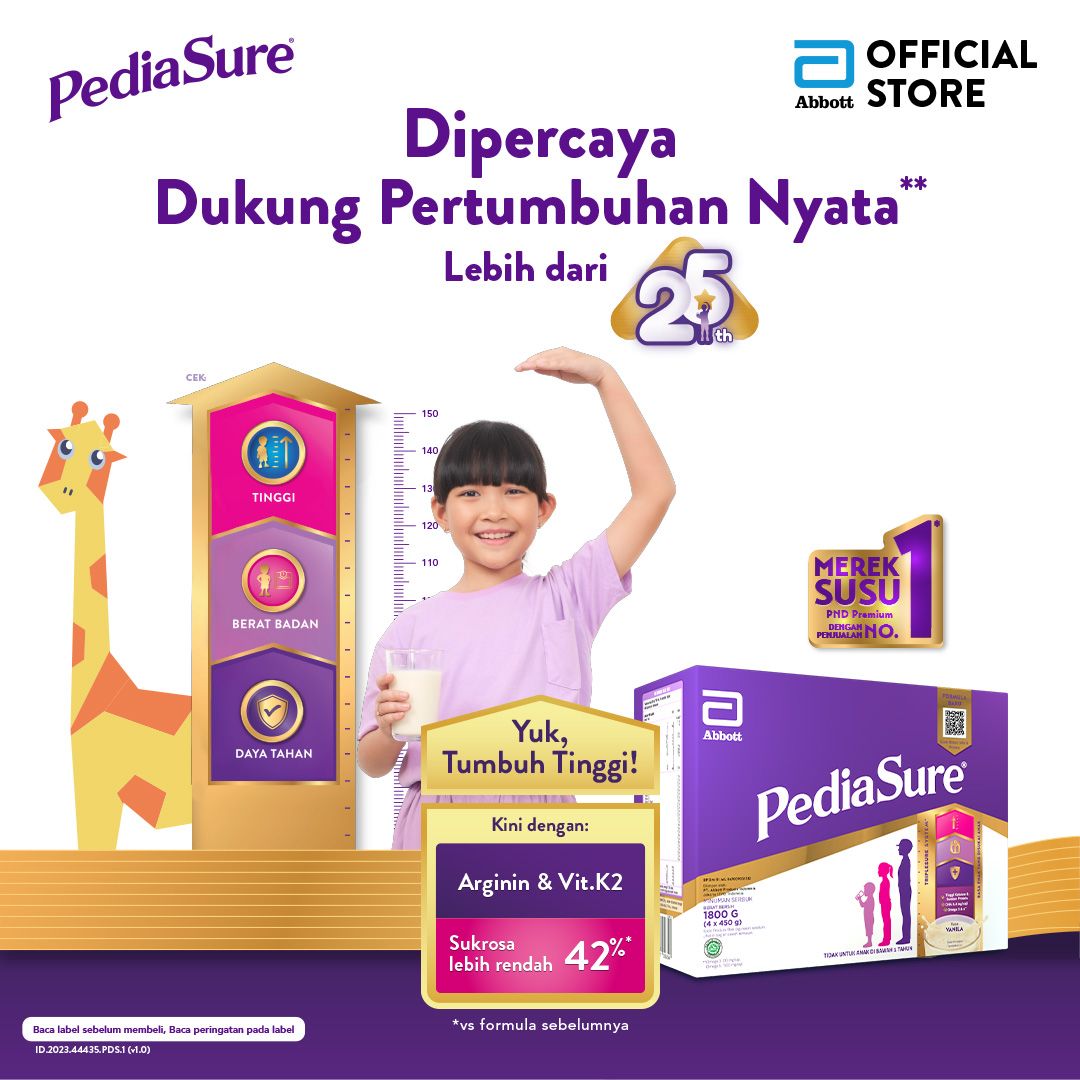 PediaSure Vanila 1800 g (1-10th) - Nutrisi Pertumbuhan - 2 pcs - 3