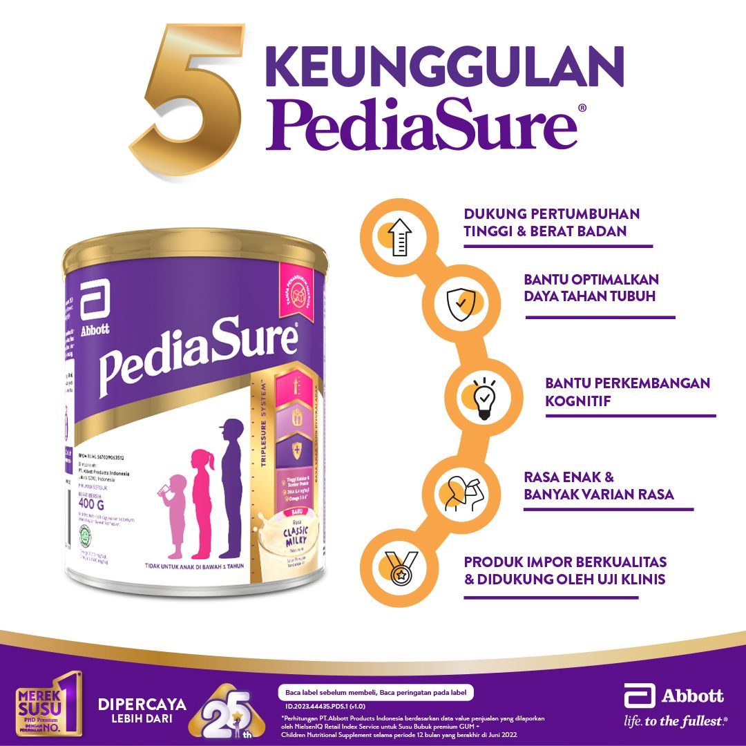 PediaSure Classic Milky 400 g (1-10th) - Nutrisi Pertumbuhan - 2 pcs - 2