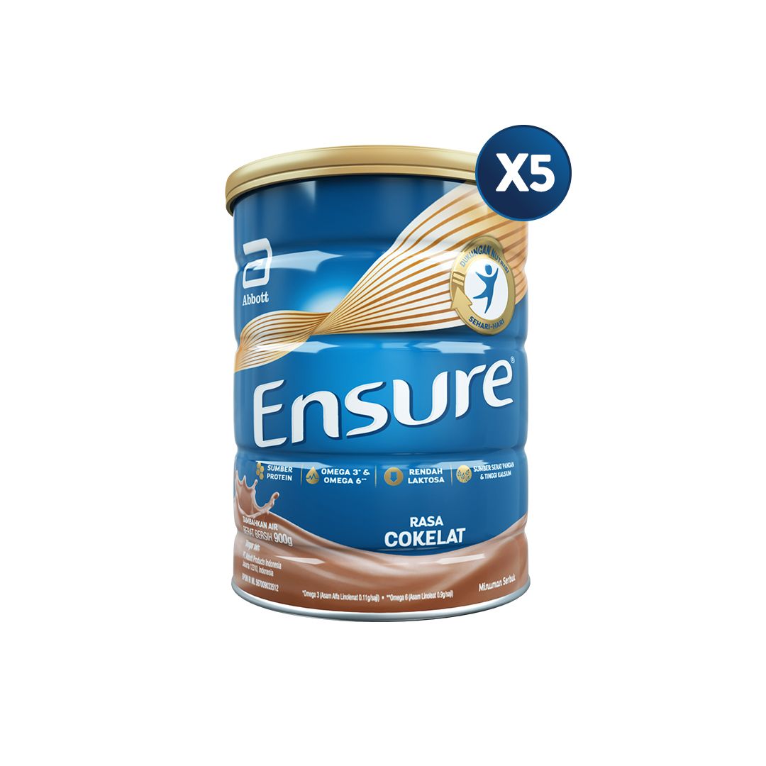 Ensure Cokelat 900 g - Susu Nutrisi Dewasa Rendah Laktosa - 5 pcs - 2