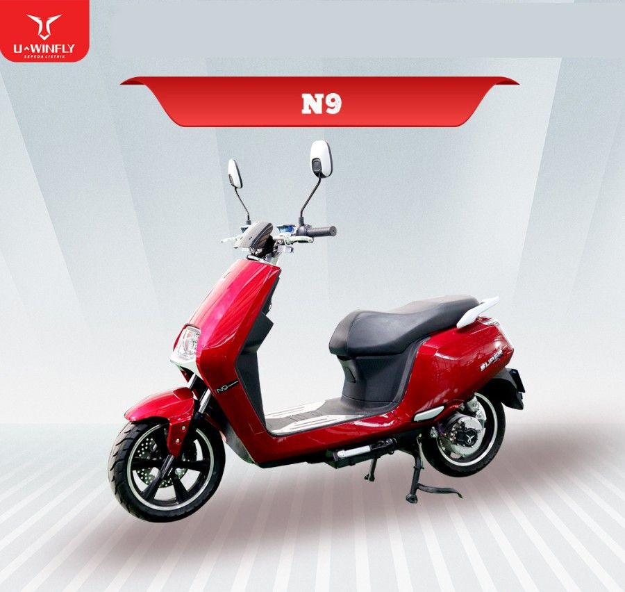 Motor Listrik Uwinfly N9 Merah Double Disc Brake Bluetooth Garansi On The Road - 1