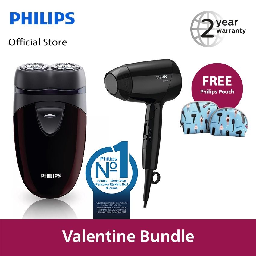 Philips Couple Set (Hair Dryer BHC010/12 + Shaver PQ206/18) - 1
