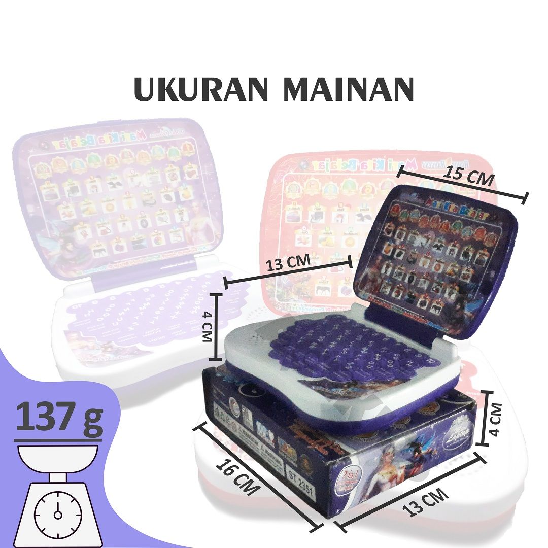 Acekids Mainan Edukasi Anak Laptop Mini 2 Bahasa Murah Original - JSP2351 - 5