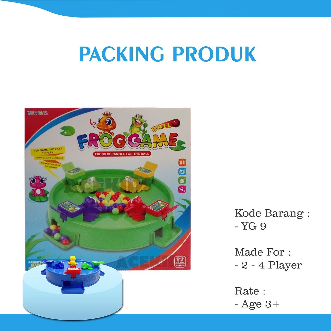Acekids Mainan Anak Hungry Frog Eat Ball Game - Kodok Makan Bola Seru Murah - YG9 - 2