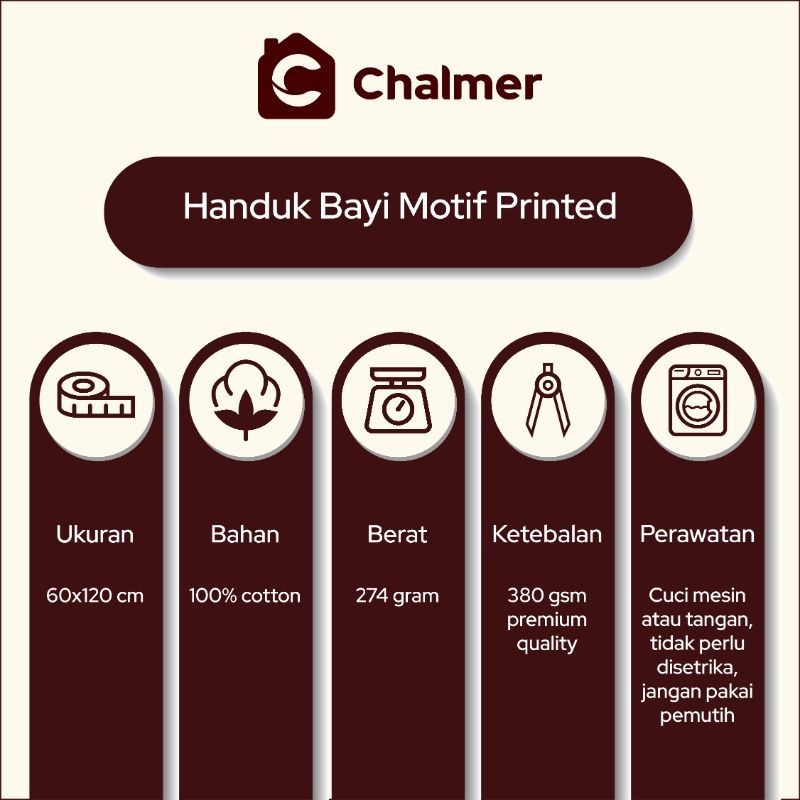 Handuk Bayi Chalmer Ukuran 60x120cm Handuk Bayi Lembut Print Anak Karakter - Sweet Cats - 2