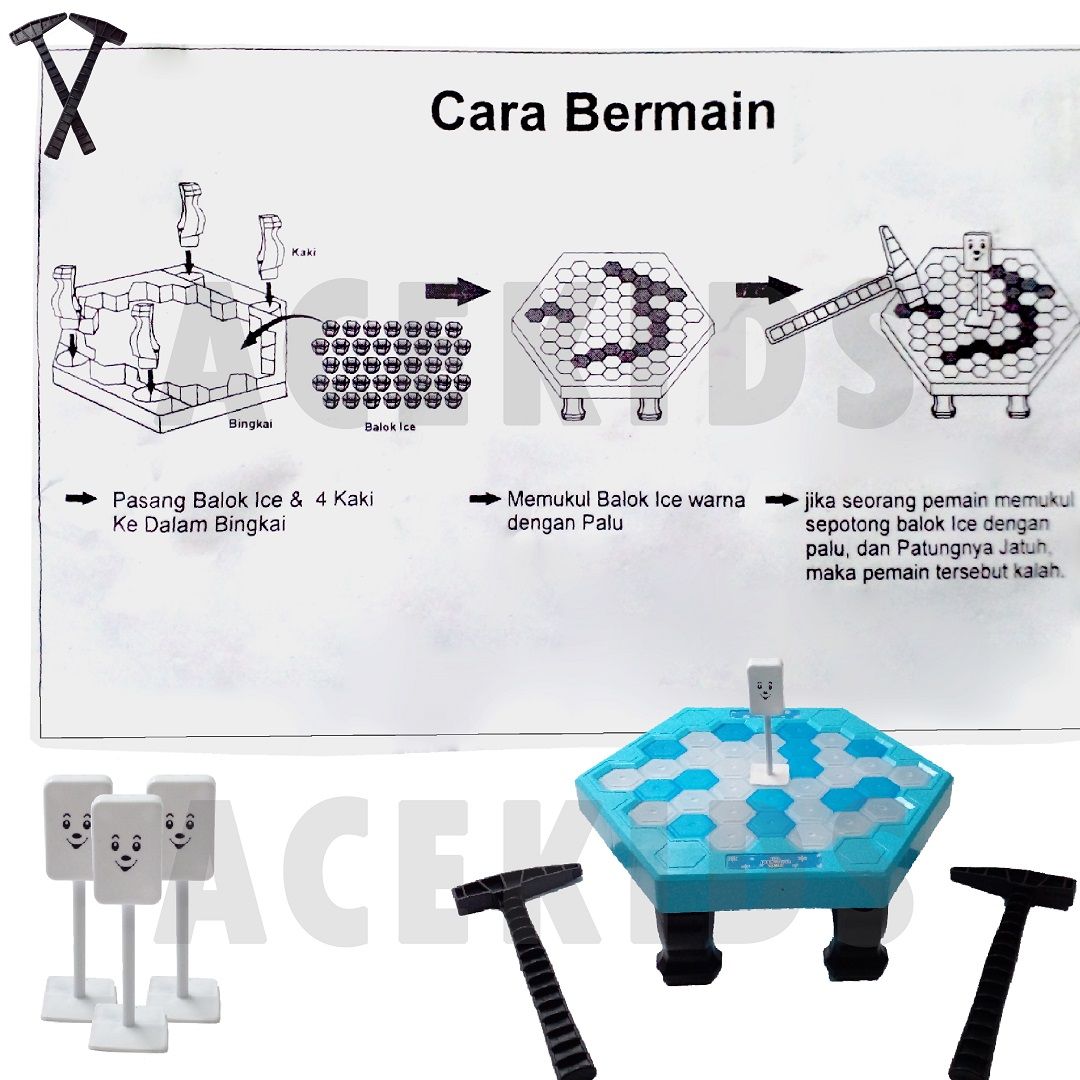 Acekids Mainan Anak Bloks Ice Breaking Pinguin Pukul Seru Murah Original - LZ7 - 4