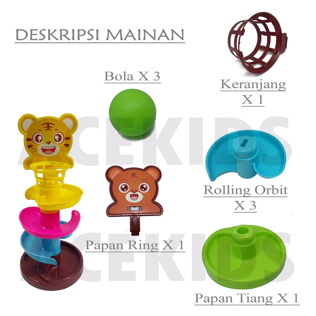 Mainan Bola Putar Anak Seluncuran Bola Rolling Ball Kecil Murah - SH220 - 3