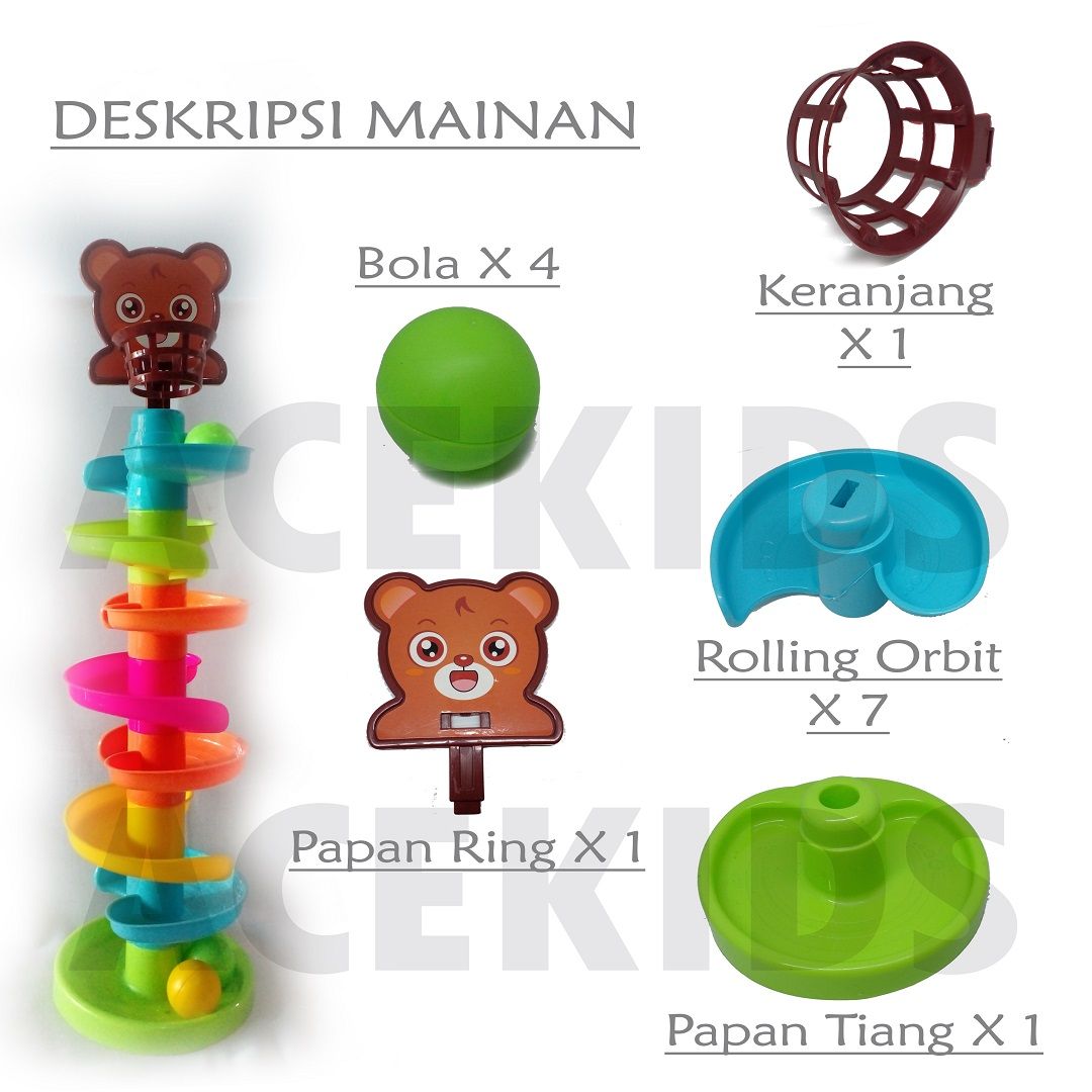 Mainan Bola Putar Anak Seluncuran Bola Rolling Ball Besar Murah - SH227 - 3