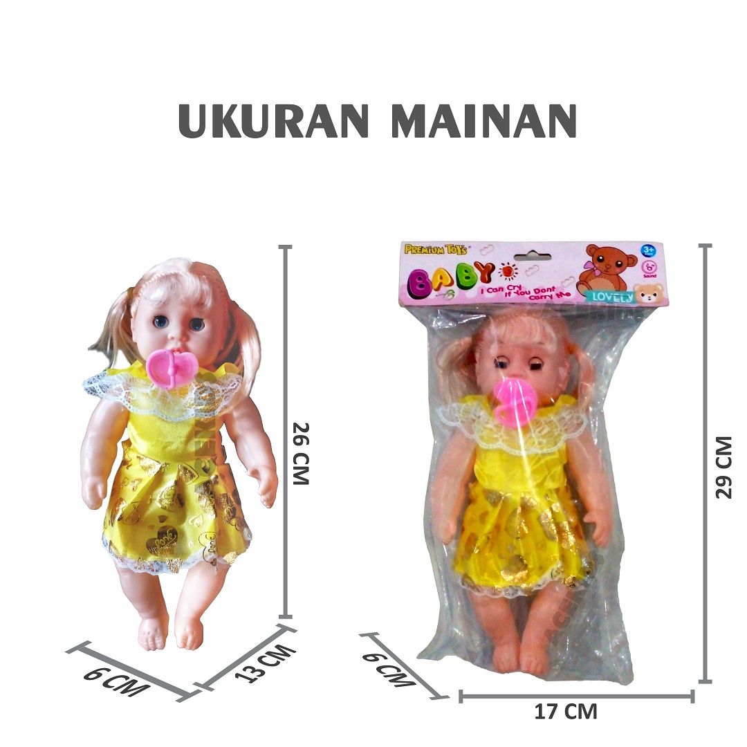 Acekids Boneka Lucu Mainan Anak Perempuan Baby Doll Murah Original - 17265 - 2