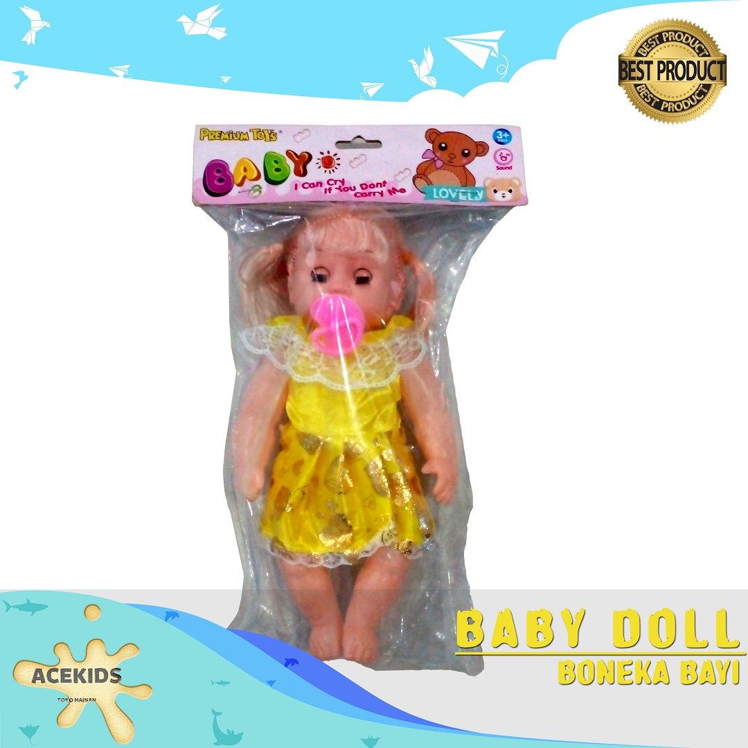 Acekids Boneka Lucu Mainan Anak Perempuan Baby Doll Murah Original - 17265 - 1