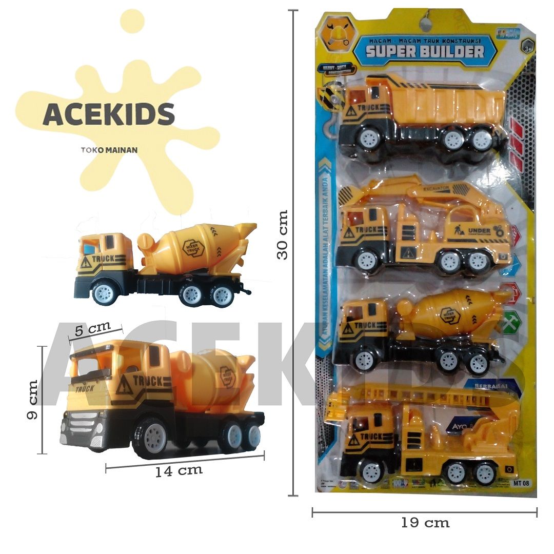 Mainan Anak Mobil Truk Kontruksi 1 Set Murah Original - MT08 - 2