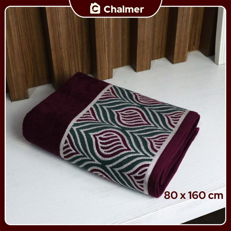 Handuk Besar Jumbo Chalmer 80 x 160 cm Handuk Mandi Dewasa Motif Maize - Ungu Tua - 1