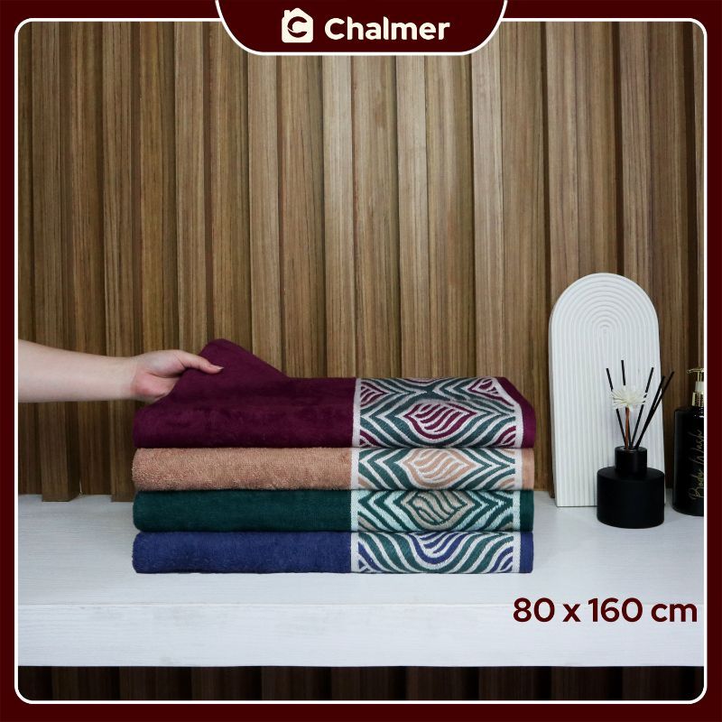 Handuk Besar Jumbo Chalmer 80 x 160 cm Handuk Mandi Dewasa Motif Maize - Ungu Tua - 5