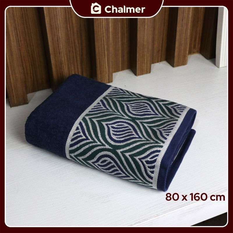 Handuk Besar Jumbo Chalmer 80 x 160 cm Handuk Mandi Dewasa Motif Maize - Navy - 1