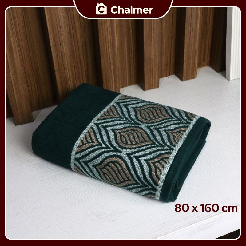 Handuk Besar Jumbo Chalmer 80 x 160 cm Handuk Mandi Dewasa Motif Maize - Hijau Tua - 1