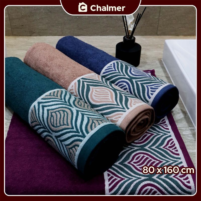 Handuk Besar Jumbo Chalmer 80 x 160 cm Handuk Mandi Dewasa Motif Maize - Cokelat Muda - 3