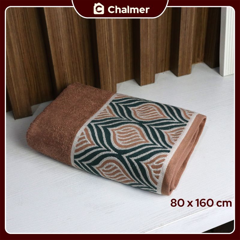 Handuk Besar Jumbo Chalmer 80 x 160 cm Handuk Mandi Dewasa Motif Maize - Cokelat Muda - 1