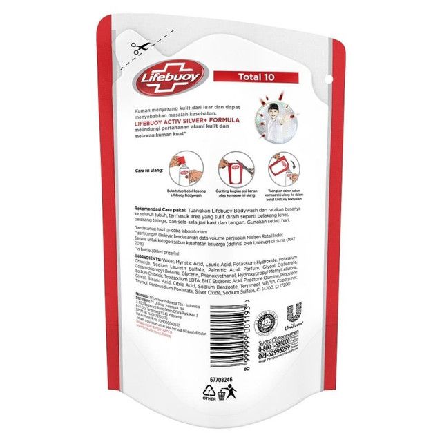 Lifebuoy Body Wash Sabun Mandi Cair Refill Total 10 900Ml Multipack - 3