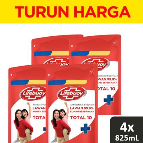 Lifebuoy Body Wash Sabun Mandi Cair Refill Total 10 900Ml Multipack - 1