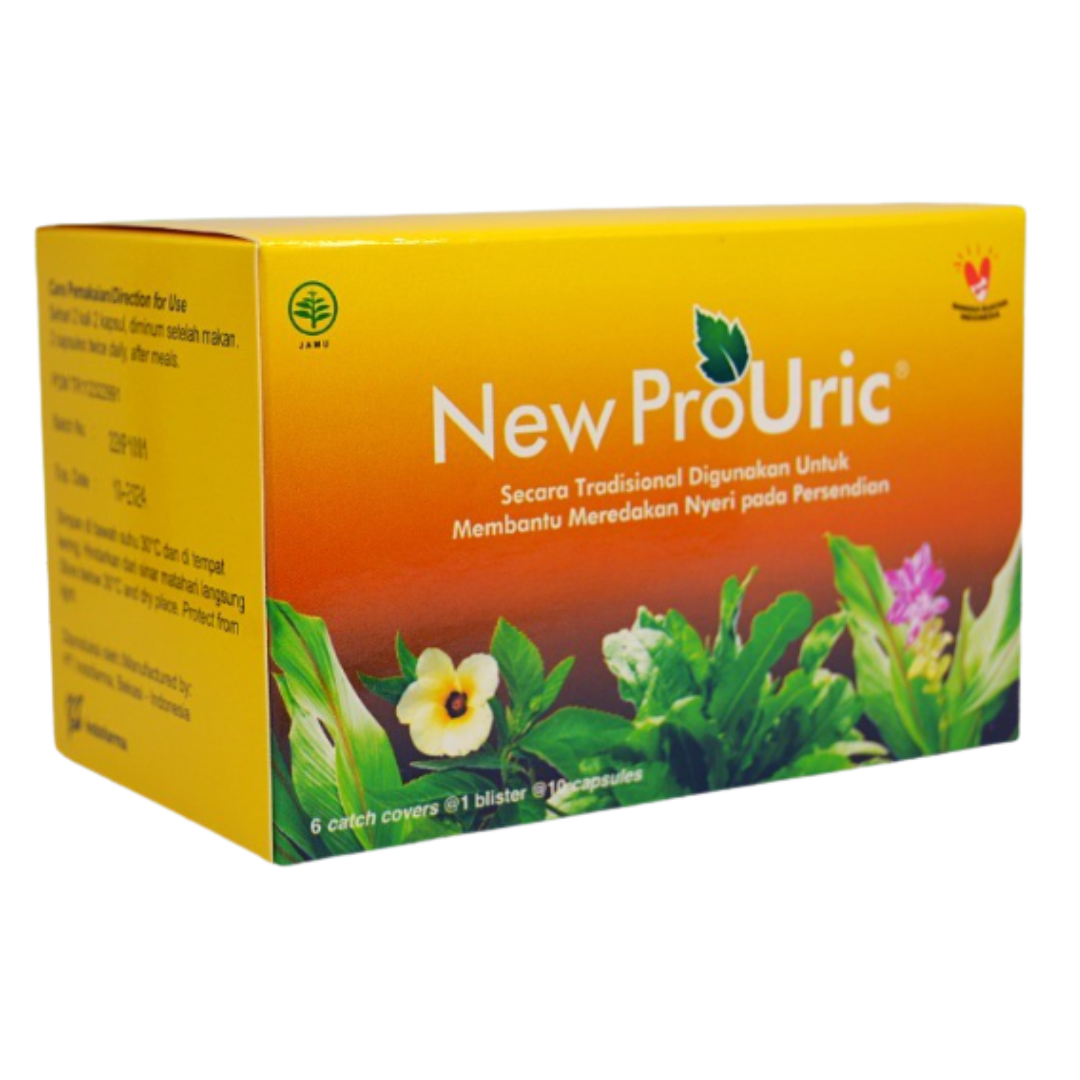 Indofarma New ProUric Kotak 60 Kapsul / Obat Herbal Asam Urat Nyeri Sendi - 1