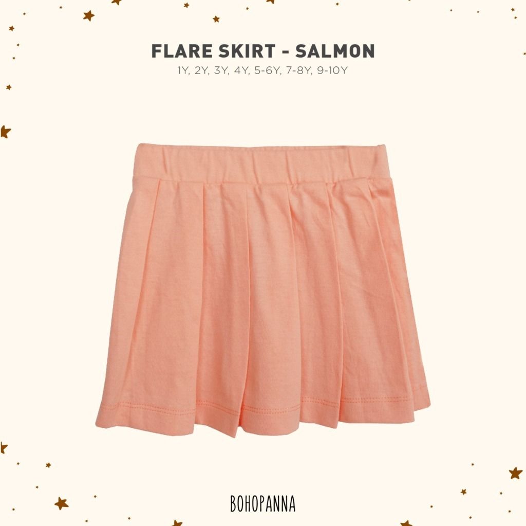 BOHOPANNA - FLARE SKIRT SALMON 5-6Y - Rok Anak - 1
