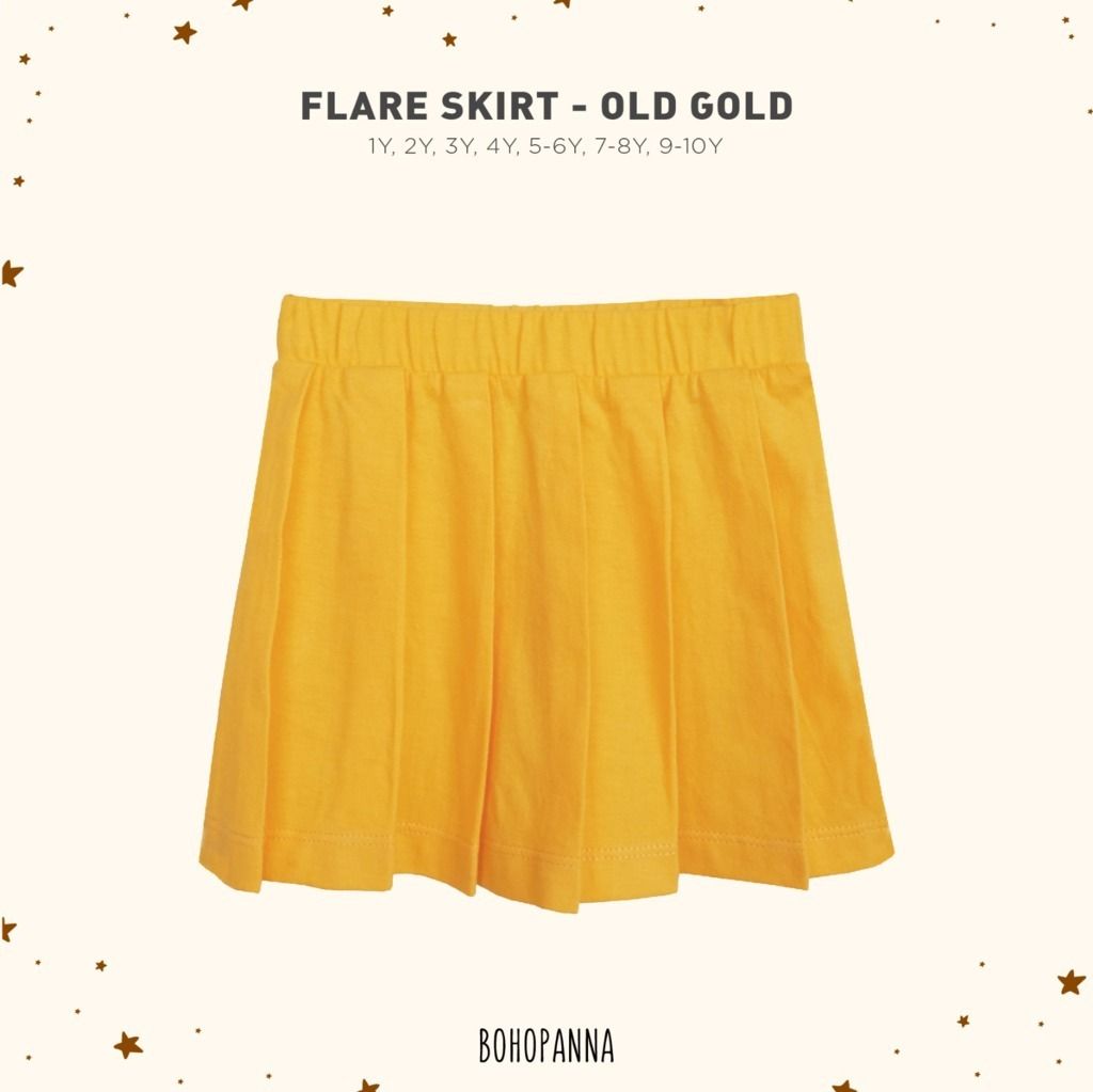 BOHOPANNA - FLARE SKIRT OLD GOLD 3y - Rok Anak - 1