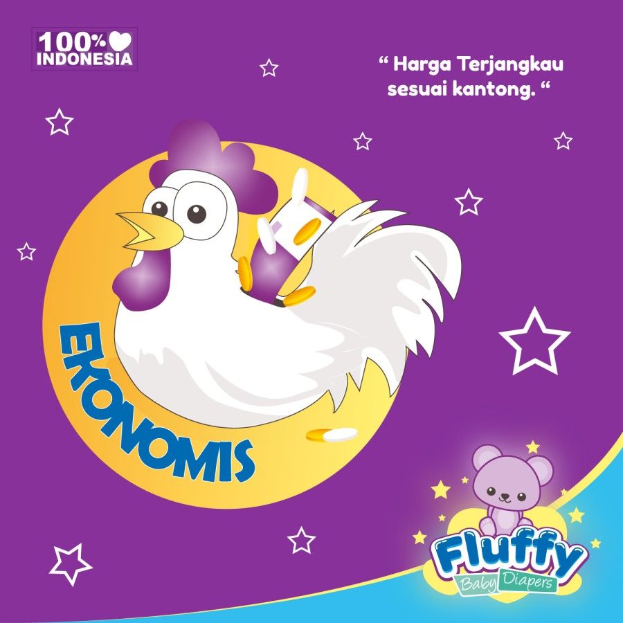 Fluffy Popok bayi Perekat S isi 40 Baby Diapers NB-S40 -5Kg New Born - 4