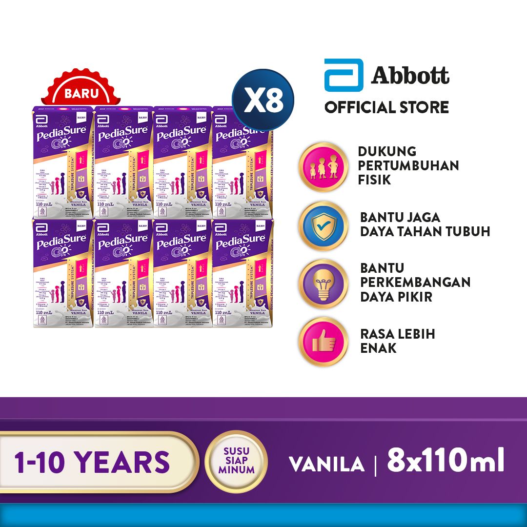 Pediasure Go Vanila susu UHT 8x110ml - 1