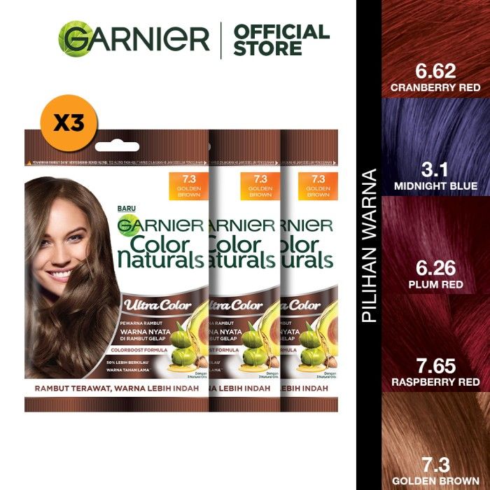 Garnier Color Natural Ultra Color Plum Red Sachet pack of 3 - 1