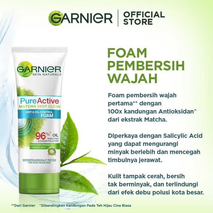 Garnier Pure Active Matcha Foam 100ml Twinpack - 3
