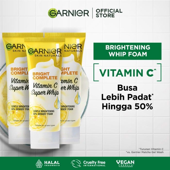 Garnier Bright Complete Whip Foam 100ml Pack of 3 - 1