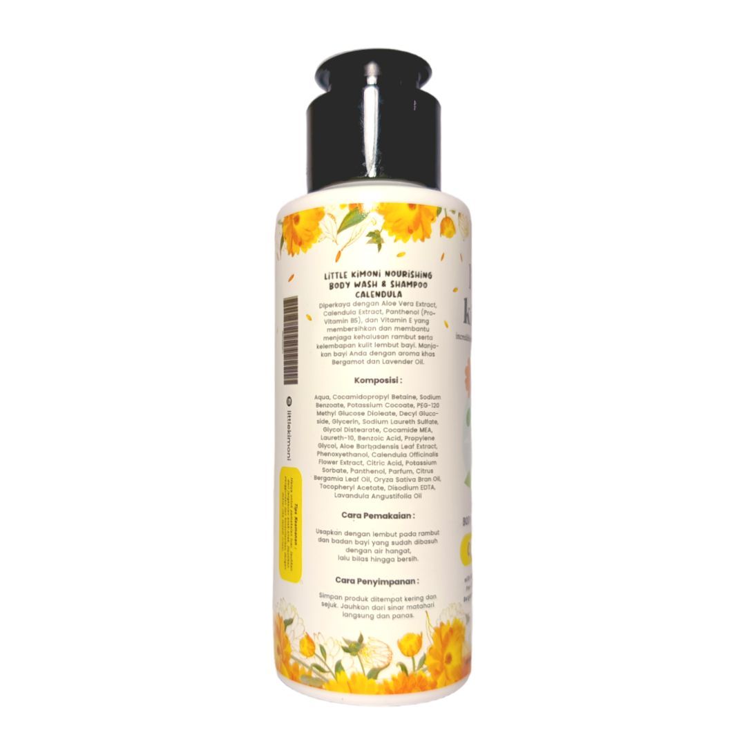 Body Wash & Shampoo Calendula Sabun Mandi Baby Little Kimoni 100ml - 2