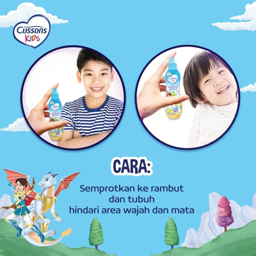 Cussons Kids Hair & Body Cologne Dragon Fresh Apple - Parfum Anak 100ml X2 - 4