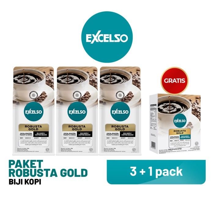Buy 3 Excelso Robusta Gold Biji - Free Robusta Gold Folding box - 1
