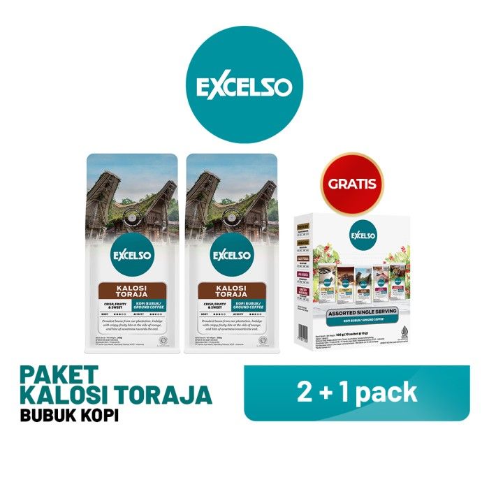 Buy 2 Excelso Kalosi Toraja Bubuk-Free Excelso Assorted Single Serving - 1