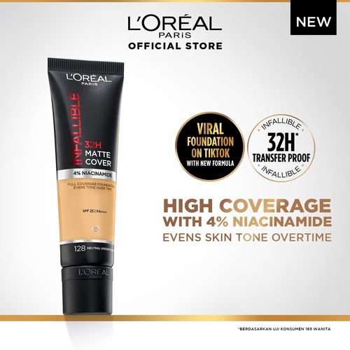 L'Oreal Paris Infallible 32H Matte Cover Foundation - 128 Natural Buf - 1