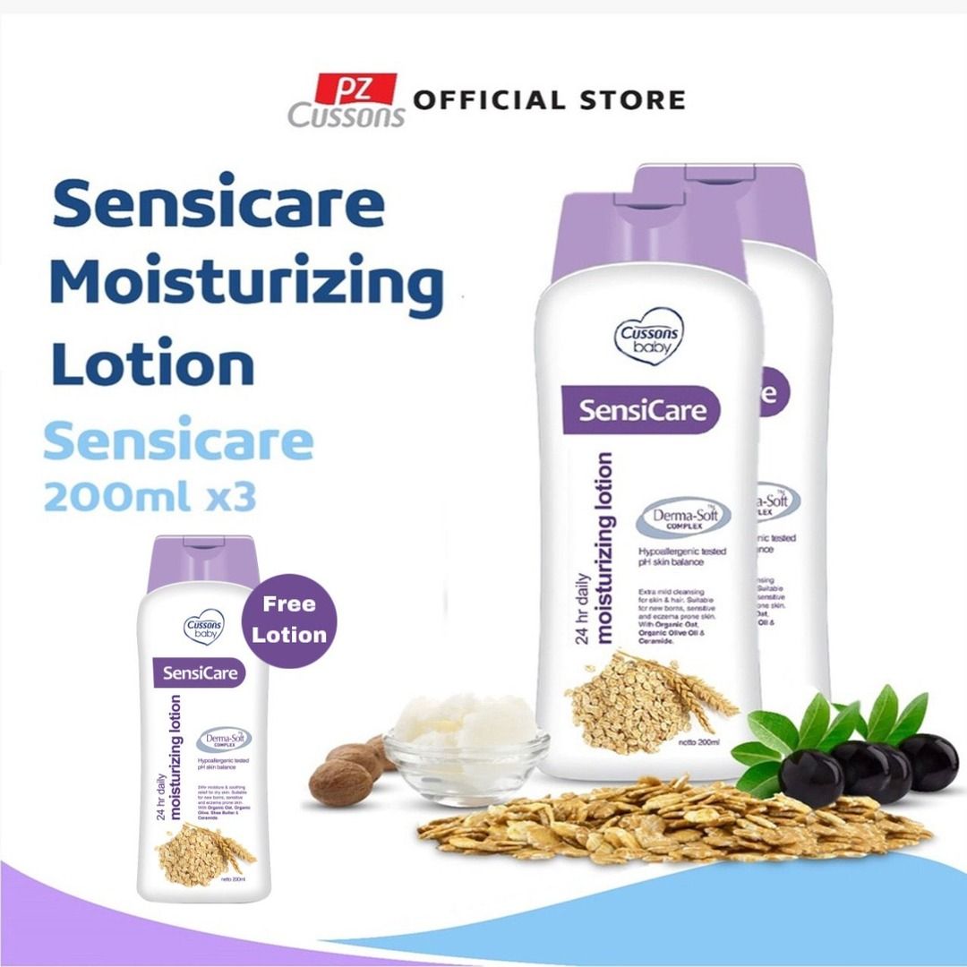 Beli 2 Gratis 1 - Cussons Baby Sensicare 24hr Daily Moisturizing Lotion 200ml - 1