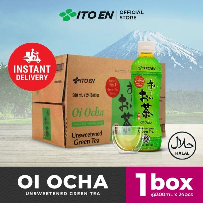 ITO EN Oi Ocha Green Tea No Sugar 300ml isi 24 Pcs - Khusus Instant - 1