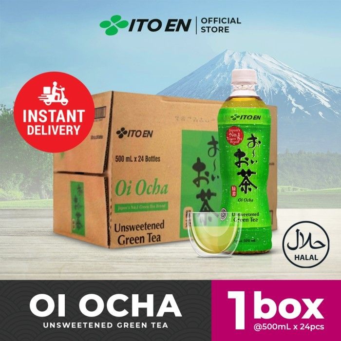 ITO EN Oi Ocha Green Tea No Sugar 500ml isi 24 pcs - Khusus Instant - 1