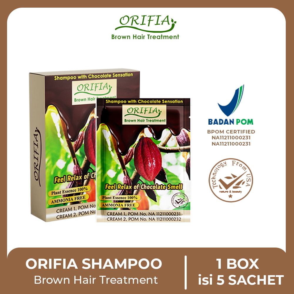 Orifia Shampoo Brown Hair Rambut Cokelat Menutrisi isi 5 Sachet - 1