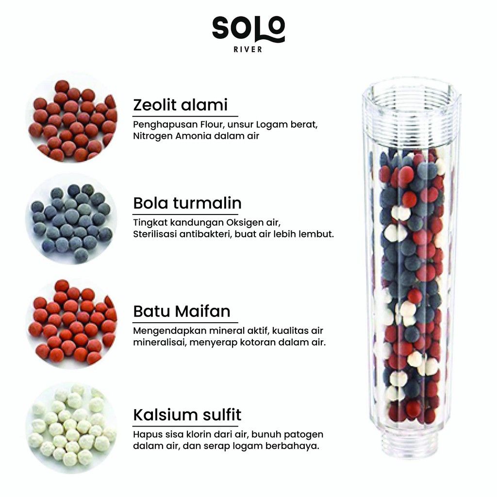 Kepala Shower Aromatherapy Dengan Ion Filter Kristal - 3