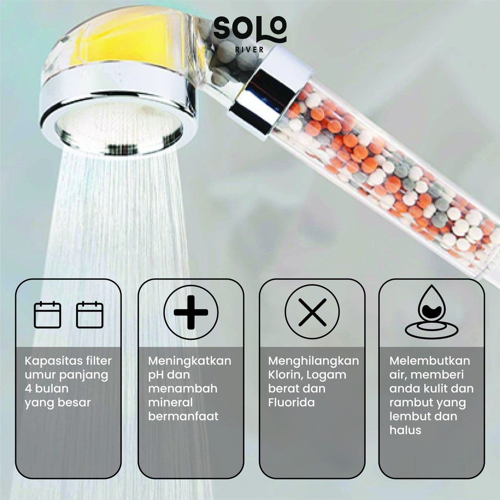 Kepala Shower Aromatherapy Dengan Ion Filter Kristal - 5