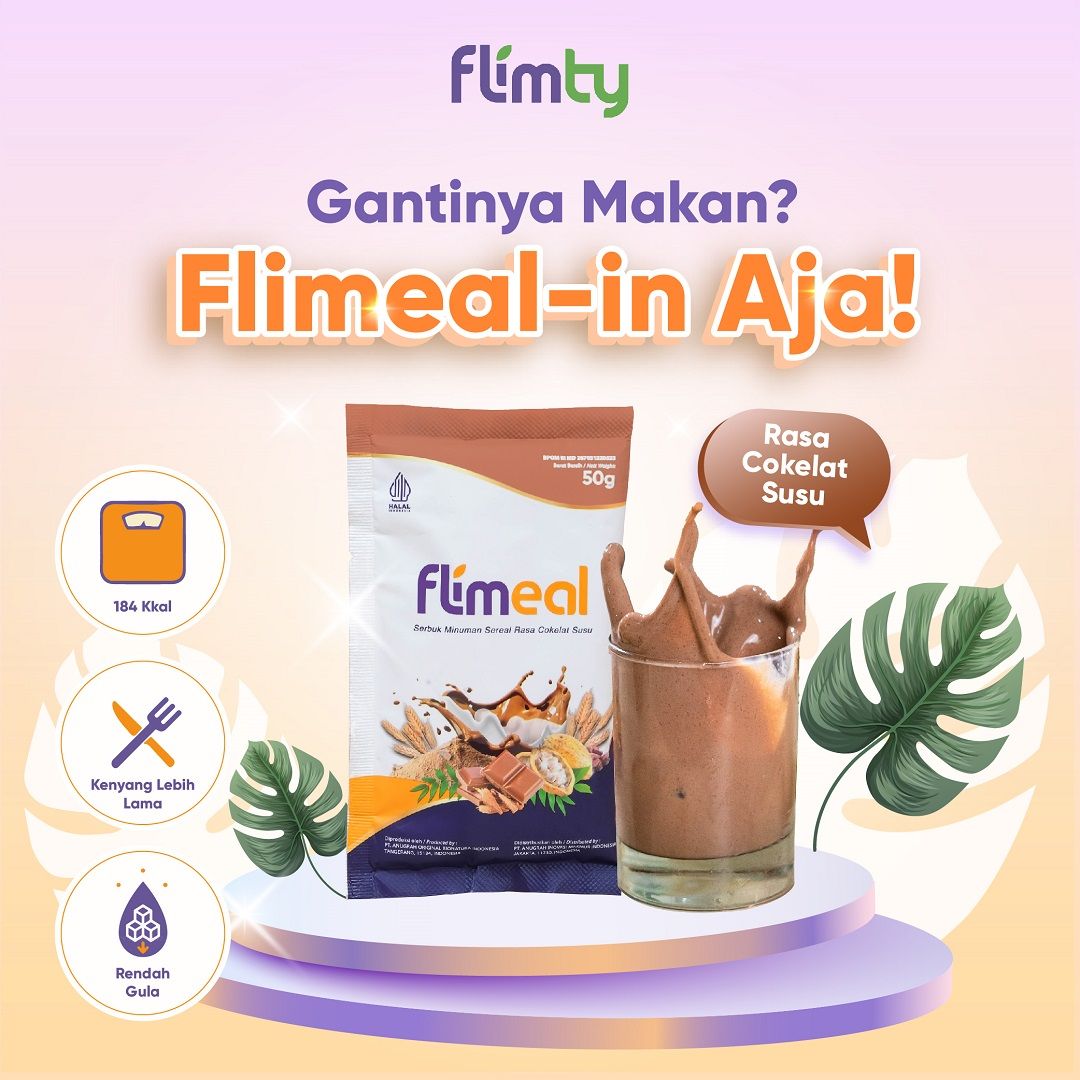 Flimeal (Meal Replacement) - 1 Box (isi 12 sachet) - Coklat Susu - 2