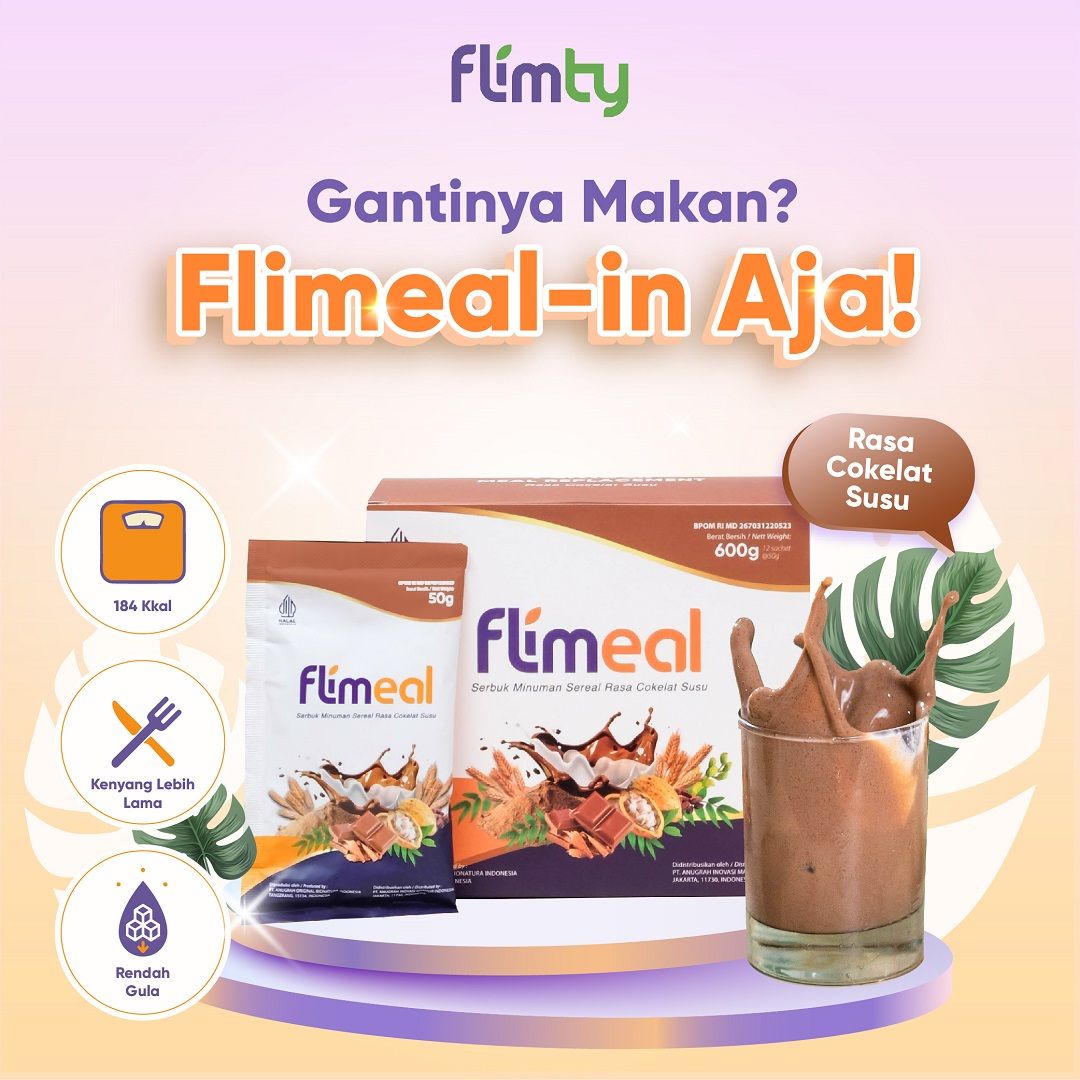 Flimeal (Meal Replacement) - 1 Box (isi 12 sachet) - Coklat Susu - 1